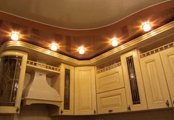 Photo of two-level plasterboard ceilings only in the kitchen
