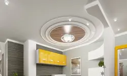 Photo of two-level plasterboard ceilings only in the kitchen