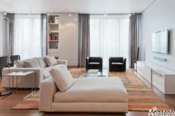 Living room design from different sides of the window