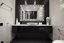 Bathroom design with dark furniture