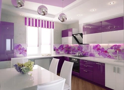 Kitchen in purple design photo