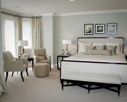 Ivory color in the bedroom interior
