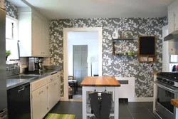 Photo examples of kitchen decoration with wallpaper