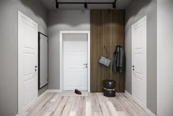 Hallway design in a modern style in gray tones