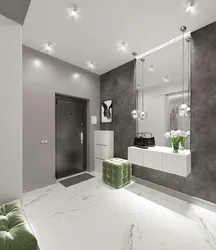 Hallway design in a modern style in gray tones