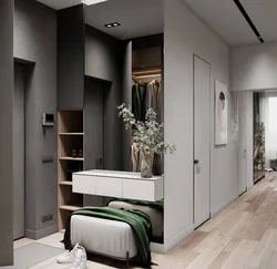 Hallway Design In A Modern Style In Gray Tones