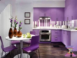 Lavender walls in the kitchen interior