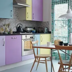 Lavender walls in the kitchen interior