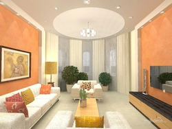 Orange living room photo