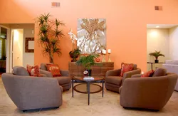 Orange living room photo