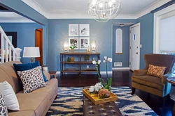 What color goes with blue in a bedroom interior