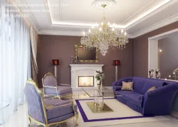 Потолок гостиной в классическом стиле фото