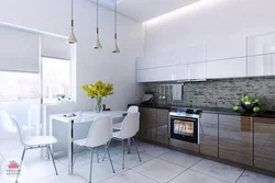 White kitchen in a bright interior photo
