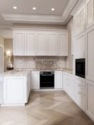 White kitchen in a bright interior photo