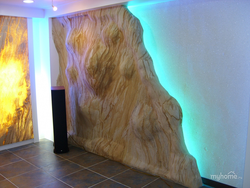 Flexible stone walls in the kitchen photo