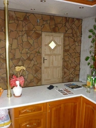 Flexible stone walls in the kitchen photo