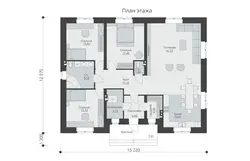 Layout Of A One-Story House With One Bedroom Photo