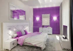 Bedroom design if the walls are lilac