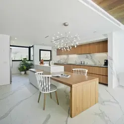 Marble And Wood In The Kitchen Interior Photo