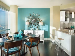 Sea ​​wave color in the kitchen interior combination