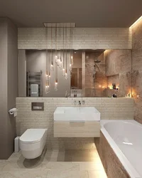 Design of a small bathroom with a toilet in gray tones