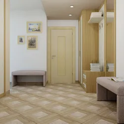 Photo of tiles in the hallway design in a modern style
