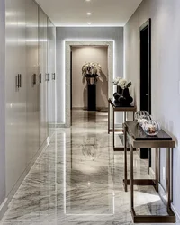 Photo of tiles in the hallway design in a modern style