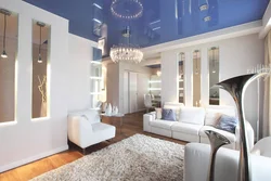 Suspended glossy ceilings in the apartment photo