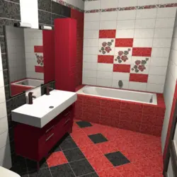 Bathroom red black design