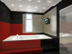 Bathroom red black design