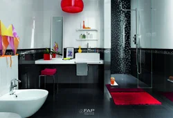 Bathroom red black design