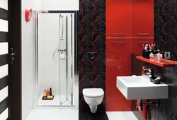 Bathroom red black design