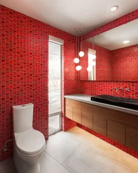 Bathroom red black design