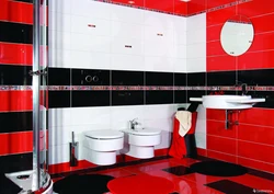 Bathroom red black design