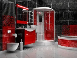 Bathroom Red Black Design