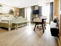 Wooden floor in the interior of the apartment