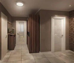 Brown color in the hallway interior
