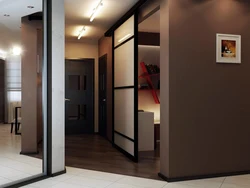 Brown color in the hallway interior