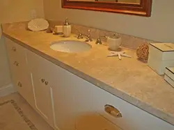 Countertop made of artificial stone in the bathroom photo