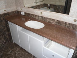 Countertop made of artificial stone in the bathroom photo