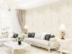 Beautiful wallpaper living room design photo