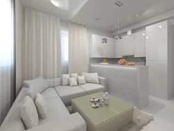 Ақ Түсте Біріктірілген Асүй Мен Қонақ Бөлменің Дизайны