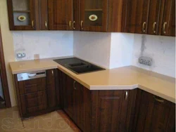 Sağ künc ilə künc mətbəx dizaynı