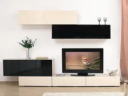 Modern mini wall in the living room interior