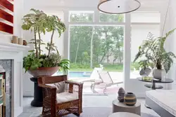 Flowers in the living room interior style