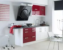 Interior of a small straight kitchen