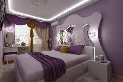Күлгін түстердегі жатын бөлмелерінің дизайны
