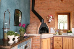 Kitchen With Stove In A Country House Design Photo