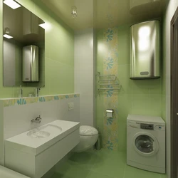 Bathroom with boiler and washing machine design