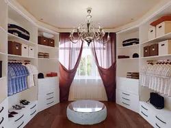 Dressing room in a house with a window photo